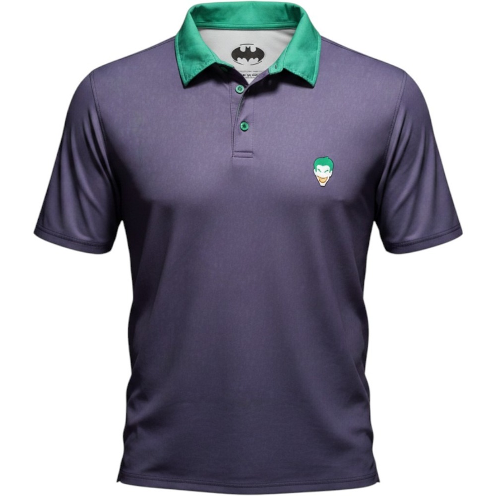 RSVLTS Breakfast Balls Joker Polo Shirt Mens XL Purple Green DC Comics Batman